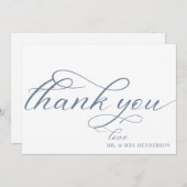Eenvoudig script minimalistische bruiloft bedankka bedankkaart (Voorkant / Achterkant)