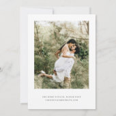 Eenvoudig script minimalistische foto bruiloft kaart (Achterkant)