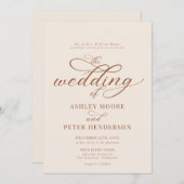 Eenvoudig script minimalistische klassieke bruilof kaart (Voorkant / Achterkant)