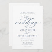 Eenvoudig script minimalistische klassieke bruilof kaart (Voorkant / Achterkant)