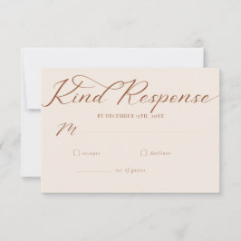 Eenvoudig script minimalistische klassieke bruilof RSVP kaartje