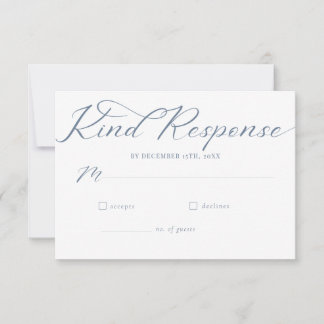 Eenvoudig script minimalistische klassieke bruilof RSVP kaartje