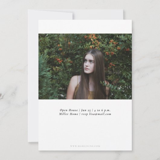 Eenvoudig Script Modern 2 Foto Afstudeerfeest Kaart (Achterkant)