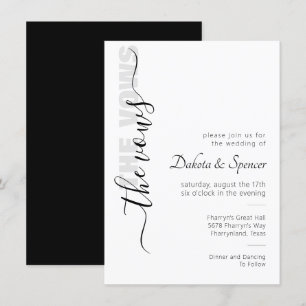 Eenvoudig script   Modern minimal bruiloft Invita Kaart