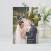 Eenvoudig Script Modern Trouwfoto Bedankt (Staand voorkant)