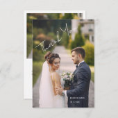 Eenvoudig Script Modern Trouwfoto Bedankt (Voorkant / Achterkant)