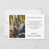 Eenvoudig script moderne en chique trouwfoto bedankkaart (Achterkant)