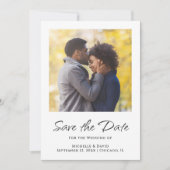 Eenvoudig script Moderne foto Boho bruiloft Save The Date (Voorkant)