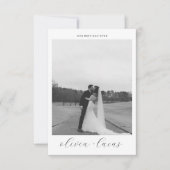 Eenvoudig script Moderne foto bruiloft dank u kaar Bedankkaart (Voorkant)