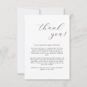 Eenvoudig script Moderne foto bruiloft dank u kaar Bedankkaart (Achterkant)