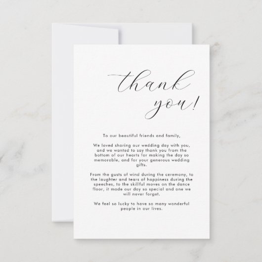 Eenvoudig script Moderne foto bruiloft dank u kaar Bedankkaart (Achterkant)
