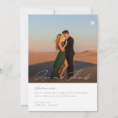 Eenvoudig script Moderne fotobruiloft Bedankkaart (Voorkant)