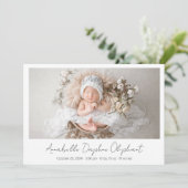 Eenvoudig script moderne pasgeboren foto legant Bi Aankondiging (Staand voorkant)