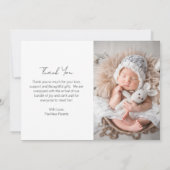 Eenvoudig script moderne pasgeboren foto legant Bi Aankondiging (Achterkant)