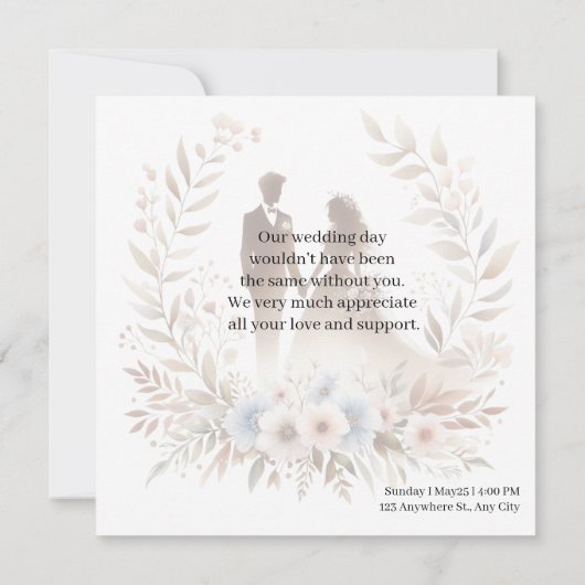 Eenvoudig Script Moderne trouwfoto dank u kaart (Achterkant)