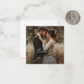 Eenvoudig script Moderne trouwfoto dank u Notitiekaartje (Voorkant / Achterkant in situ)