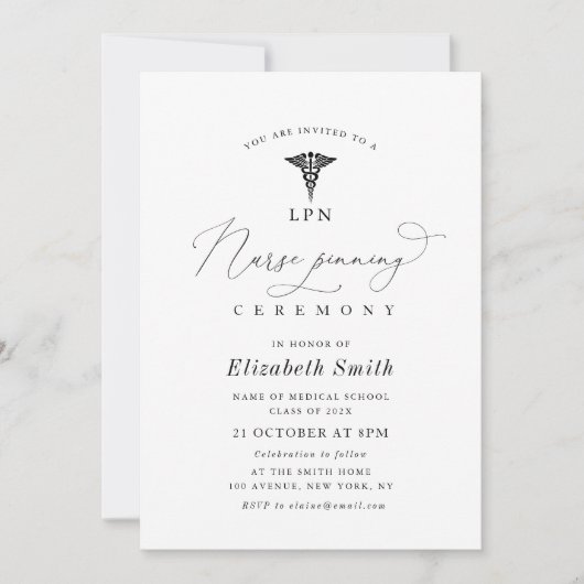 Eenvoudig script moderne verpleegkundige pinning c kaart (Voorkant)