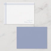 Eenvoudig Script-mosterd blauw 2-zijgrenzen Notitiekaartje (Voorkant / Achterkant)