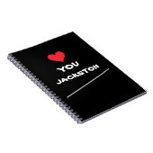 Eenvoudig script naam cool schattig liefde je hart notitieboek (Rechterzijde)