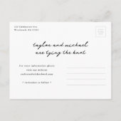 Eenvoudig script Names Photo Weddenschap Aankondigingskaart (Achterkant)
