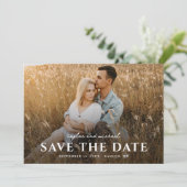 Eenvoudig script Names Photo Weddenschap Save The Date (Staand voorkant)