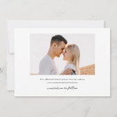 Eenvoudig script Names Photo Weddenschap Save The Date (Achterkant)