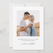 Eenvoudig script Names Photo Weddenschap Save The Date (Achterkant)