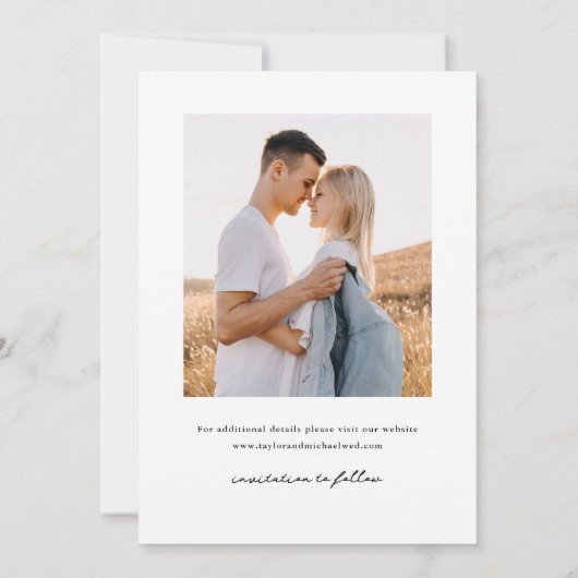 Eenvoudig script Names Photo Weddenschap Save The Date