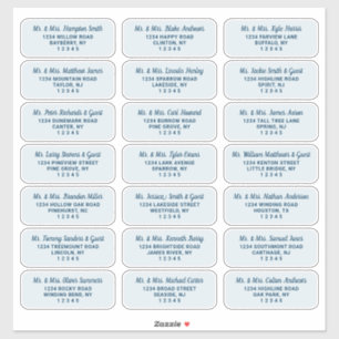 Eenvoudig script Navy Blue Gast Adresetiketten Sticker