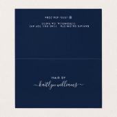 Eenvoudig script, Navy Blue & White Appointcard Visitekaartje (Buitenkant ongevouwen)