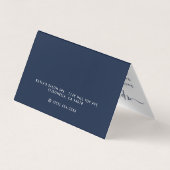 Eenvoudig script, Navy Blue & White Appointcard Visitekaartje (Achterkant)