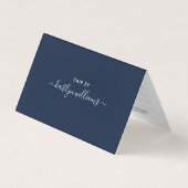 Eenvoudig script, Navy Blue & White Appointcard Visitekaartje (Voorkant)