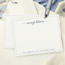 Eenvoudig script Navy Border Gepersonaliseerde bri