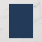 Eenvoudig script Navy QR-code Huwelijksreactie RSV Informatiekaartje (Achterkant)
