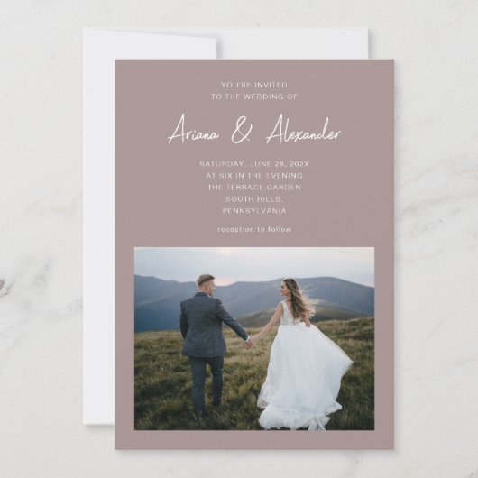 Eenvoudig script neemt twee foto's bruiloft kaart (Voorkant)