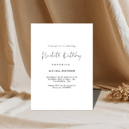 Eenvoudig script Negentigste verjaardag uitnodigin Kaart