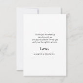 Eenvoudig script, nieuw, bedankt kaart (Achterkant)