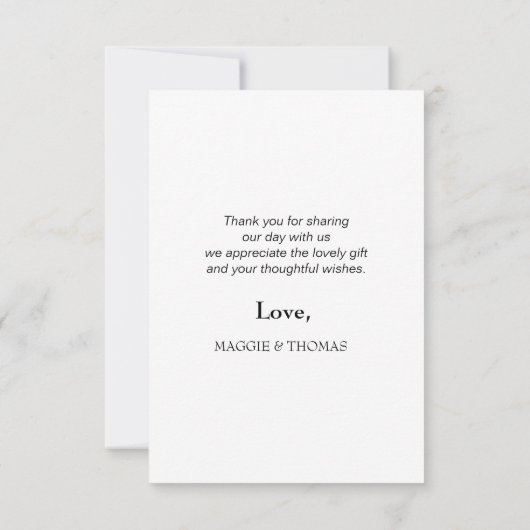 Eenvoudig script, nieuw, bedankt kaart (Achterkant)