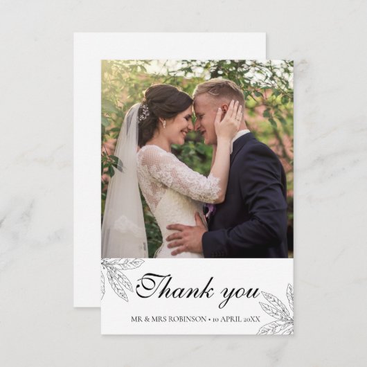 Eenvoudig script, nieuw, bedankt kaart (Voorkant / Achterkant)