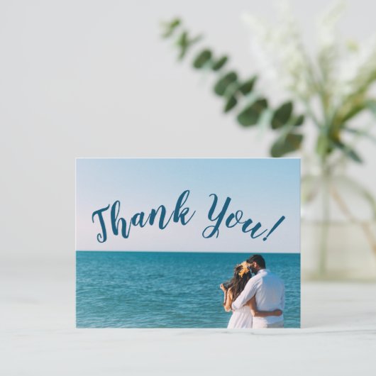 Eenvoudig script - oceaanuitzicht - Hartelijk dank Briefkaart (Staand voorkant)