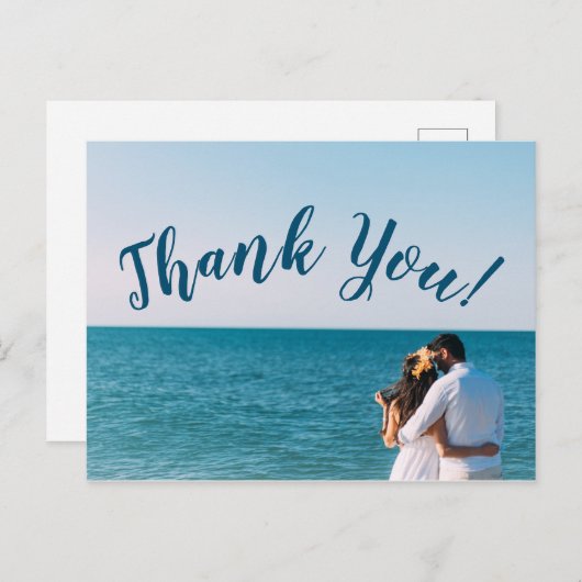 Eenvoudig script - oceaanuitzicht - Hartelijk dank Briefkaart (Voorkant / Achterkant)