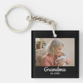 Eenvoudig Script Oma Geschat Jaar Zwart Sleutelhanger (Voorkant)