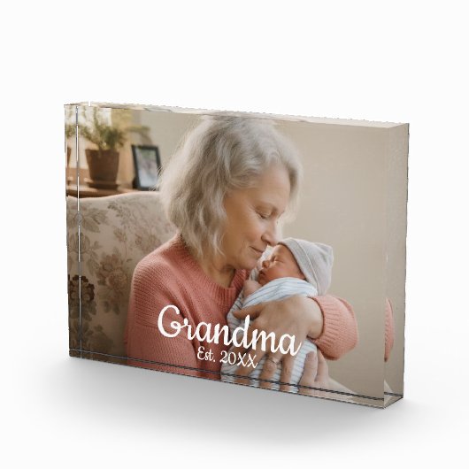 Eenvoudig Script Oma Geschatte Jaar Fotoblokken (Rechts)