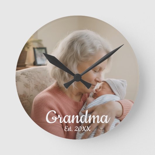 Eenvoudig script Oma Geschatte jaar Ronde Klok (Voorkant)