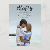 Eenvoudig script Ontmoet ons in Save The Date-foto Briefkaart (Voorkant)