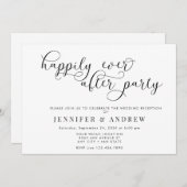 Eenvoudig script | Ontvangst bruiloft uitnodiging (Voorkant / Achterkant)