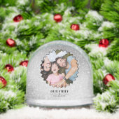 Eenvoudig script 'Our Family' Custom 2Photo Sneeuwbol (Kerstmis)