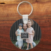 Eenvoudig script papa EST Photo Fathers Day Sleutelhanger (Achterkant)