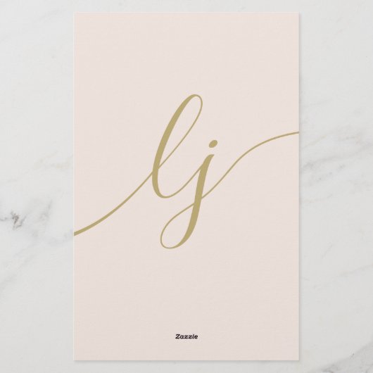 Eenvoudig Script Persoonlijk Briefpapier Blush Gou (Achterkant)