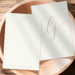 Eenvoudig Script Persoonlijk Briefpapier Ivoor Roo